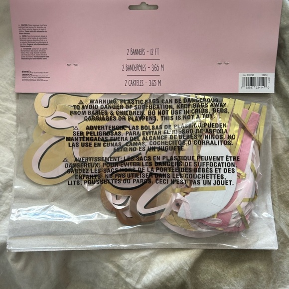 Last Fling Before the Ring Banner - Pink and Gold - Picture 2 of 2